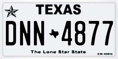 TX license plate DNN4877