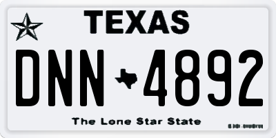TX license plate DNN4892