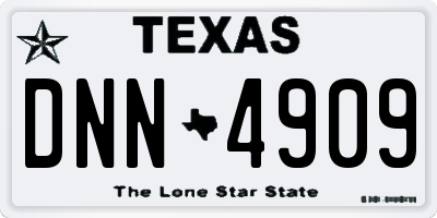 TX license plate DNN4909