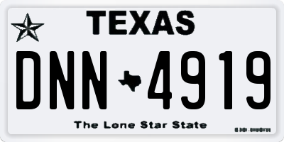 TX license plate DNN4919