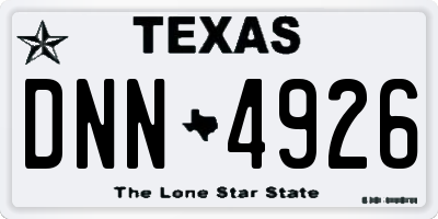 TX license plate DNN4926