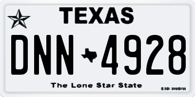 TX license plate DNN4928