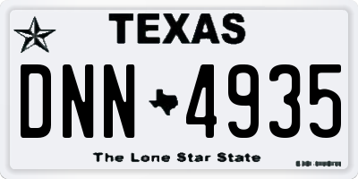 TX license plate DNN4935