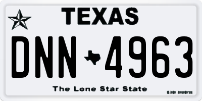 TX license plate DNN4963