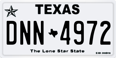 TX license plate DNN4972