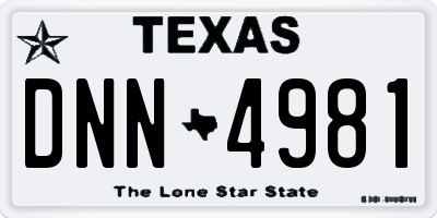 TX license plate DNN4981