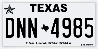 TX license plate DNN4985