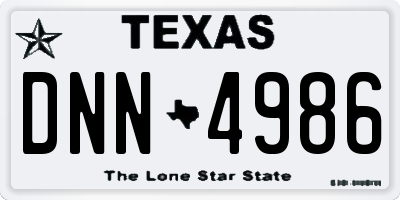 TX license plate DNN4986