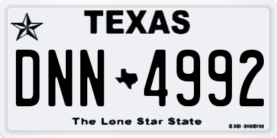 TX license plate DNN4992