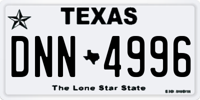 TX license plate DNN4996