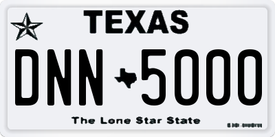 TX license plate DNN5000
