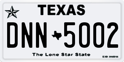 TX license plate DNN5002