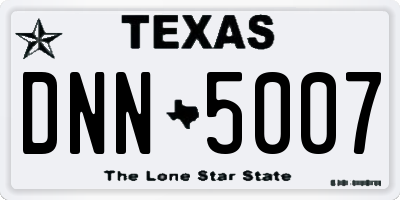 TX license plate DNN5007