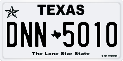 TX license plate DNN5010