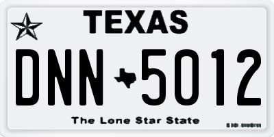 TX license plate DNN5012