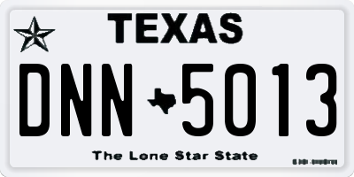 TX license plate DNN5013