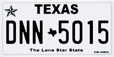 TX license plate DNN5015