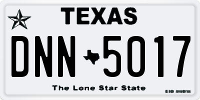 TX license plate DNN5017
