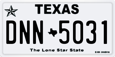 TX license plate DNN5031