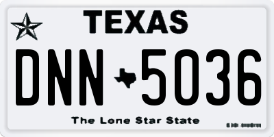 TX license plate DNN5036