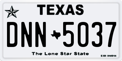 TX license plate DNN5037