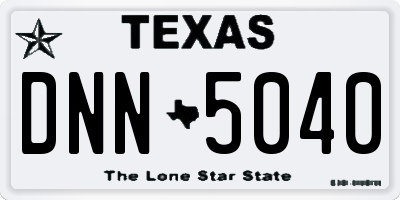 TX license plate DNN5040