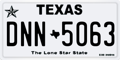TX license plate DNN5063