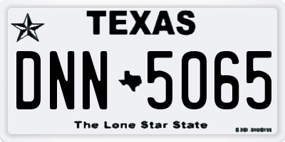 TX license plate DNN5065