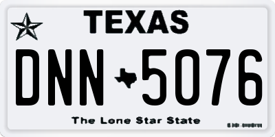 TX license plate DNN5076