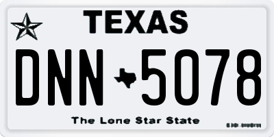 TX license plate DNN5078
