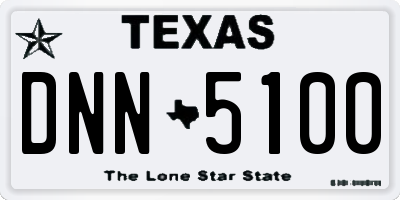 TX license plate DNN5100