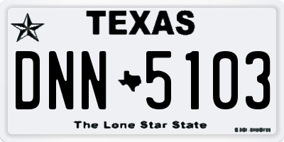 TX license plate DNN5103