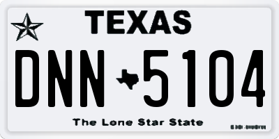 TX license plate DNN5104