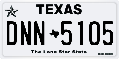 TX license plate DNN5105