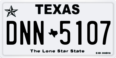 TX license plate DNN5107