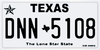 TX license plate DNN5108