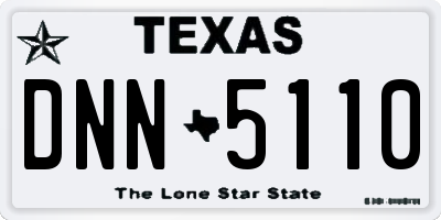 TX license plate DNN5110