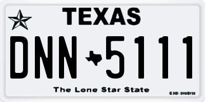 TX license plate DNN5111