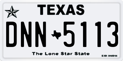 TX license plate DNN5113