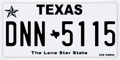TX license plate DNN5115