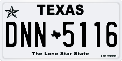 TX license plate DNN5116