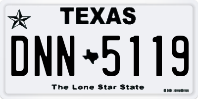 TX license plate DNN5119