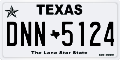 TX license plate DNN5124