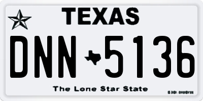 TX license plate DNN5136