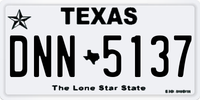 TX license plate DNN5137
