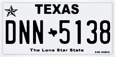 TX license plate DNN5138