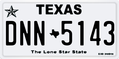 TX license plate DNN5143