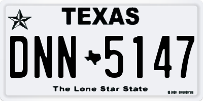 TX license plate DNN5147