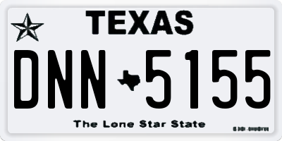 TX license plate DNN5155