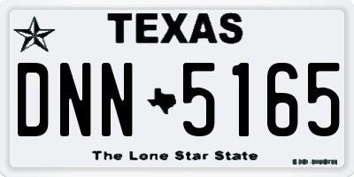 TX license plate DNN5165